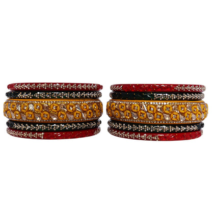 Womens Designer Lac Bangles Set With Latest Kundan Design