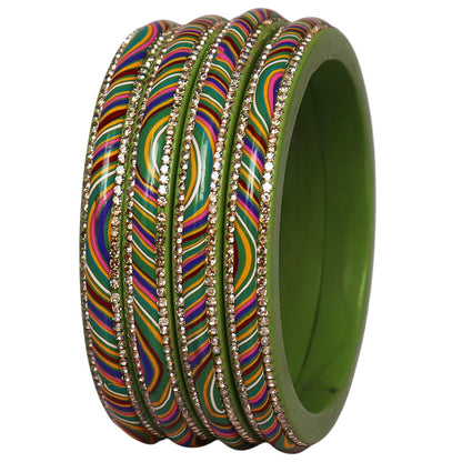 Designer Jaipuri Lac Kada with Multicolor Lahariya Artwork