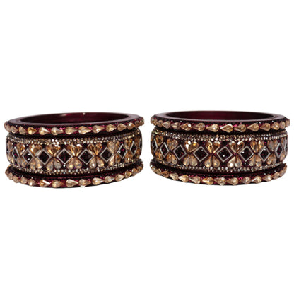 Fancy Short Lac Bangles For Women With Latest Kundan Design