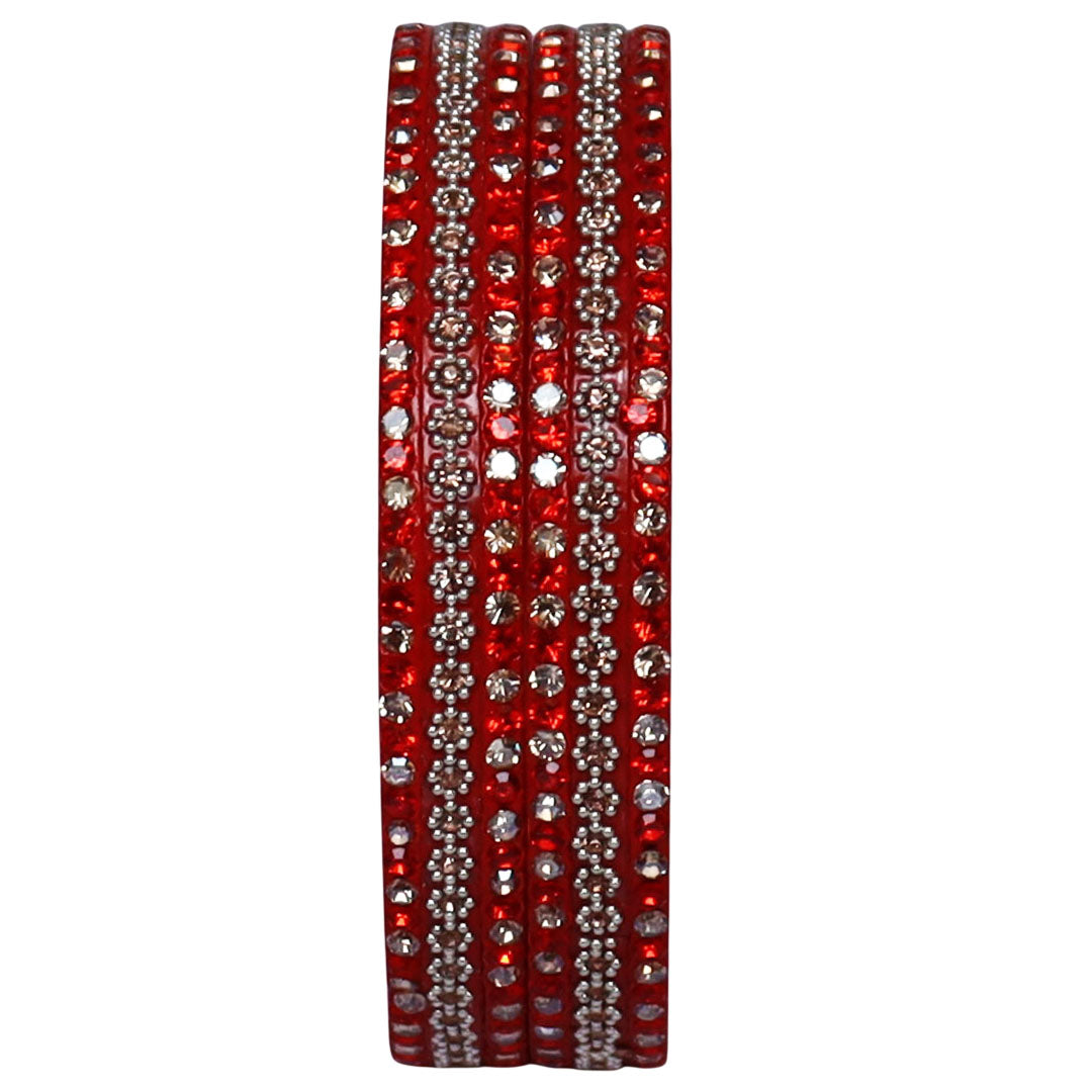 Jaipuri Lac Bangles Artificial Stones Kada Set for Women