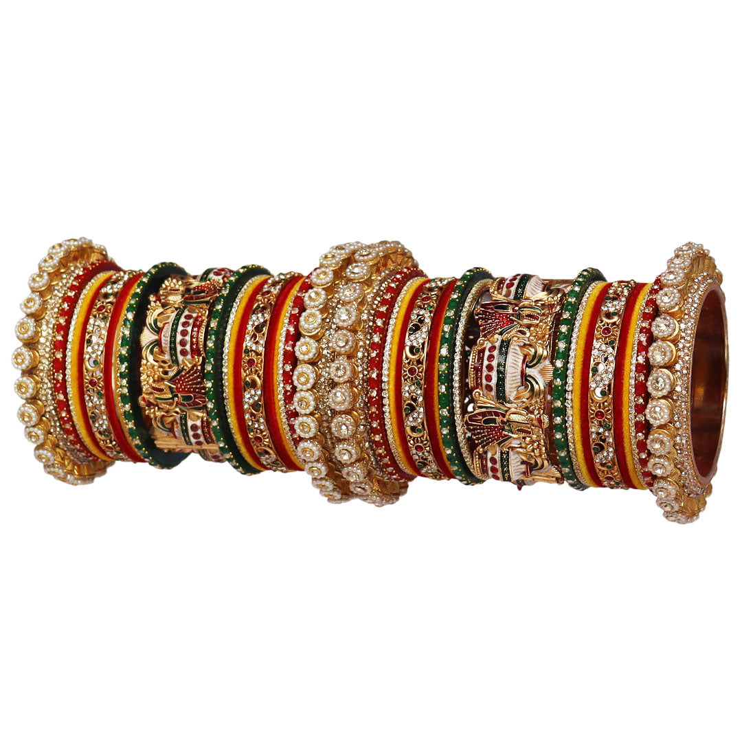 Bridal Chura Rajasthani Style with Dulha Dulhan Kada