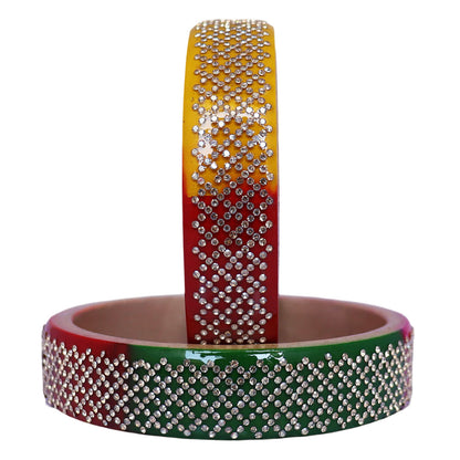 Jaipuri Lac Kada Bangles Set in Latest Rhinestones Design
