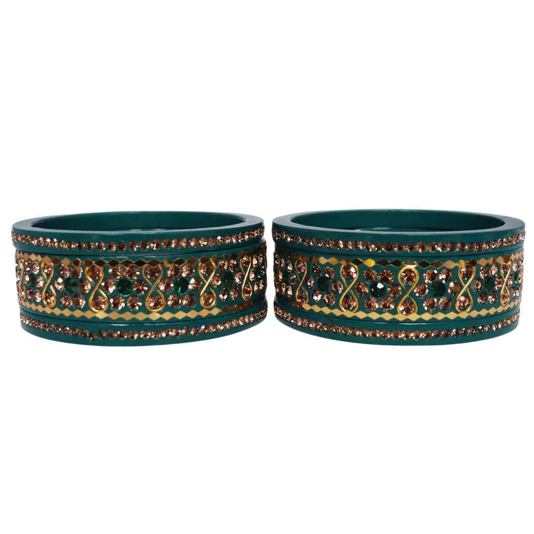 Festival Special Fancy Lac Bangles Set With Latest Stone Design