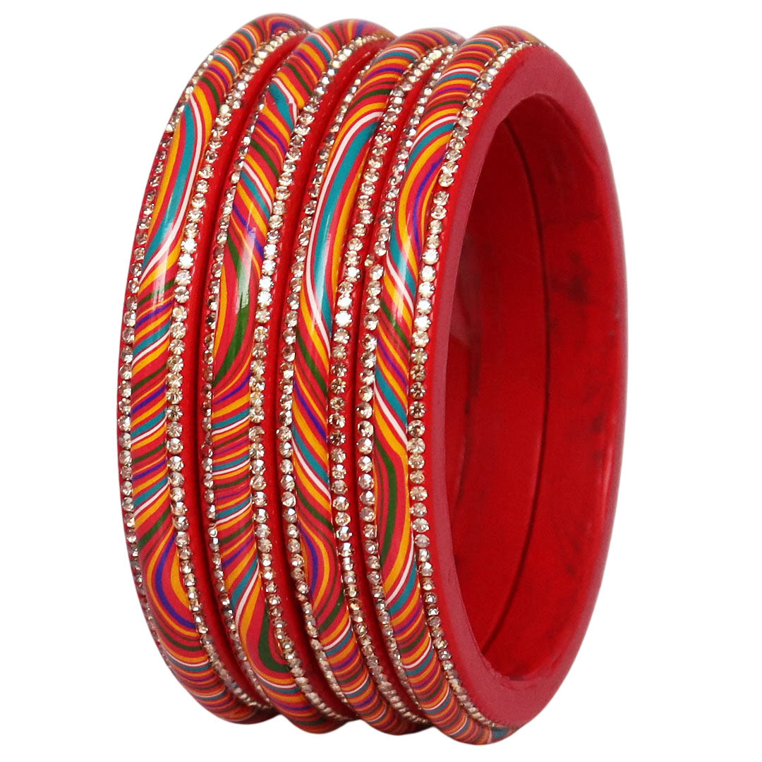 Designer Jaipuri Lac Kada with Multicolor Lahariya Artwork