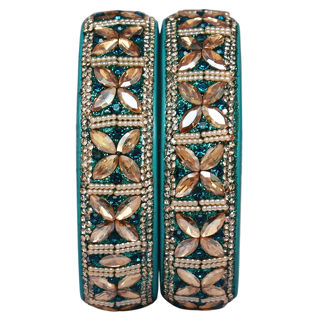 Jaipuri Handmade Lac Kada with Kundan Beads Craft