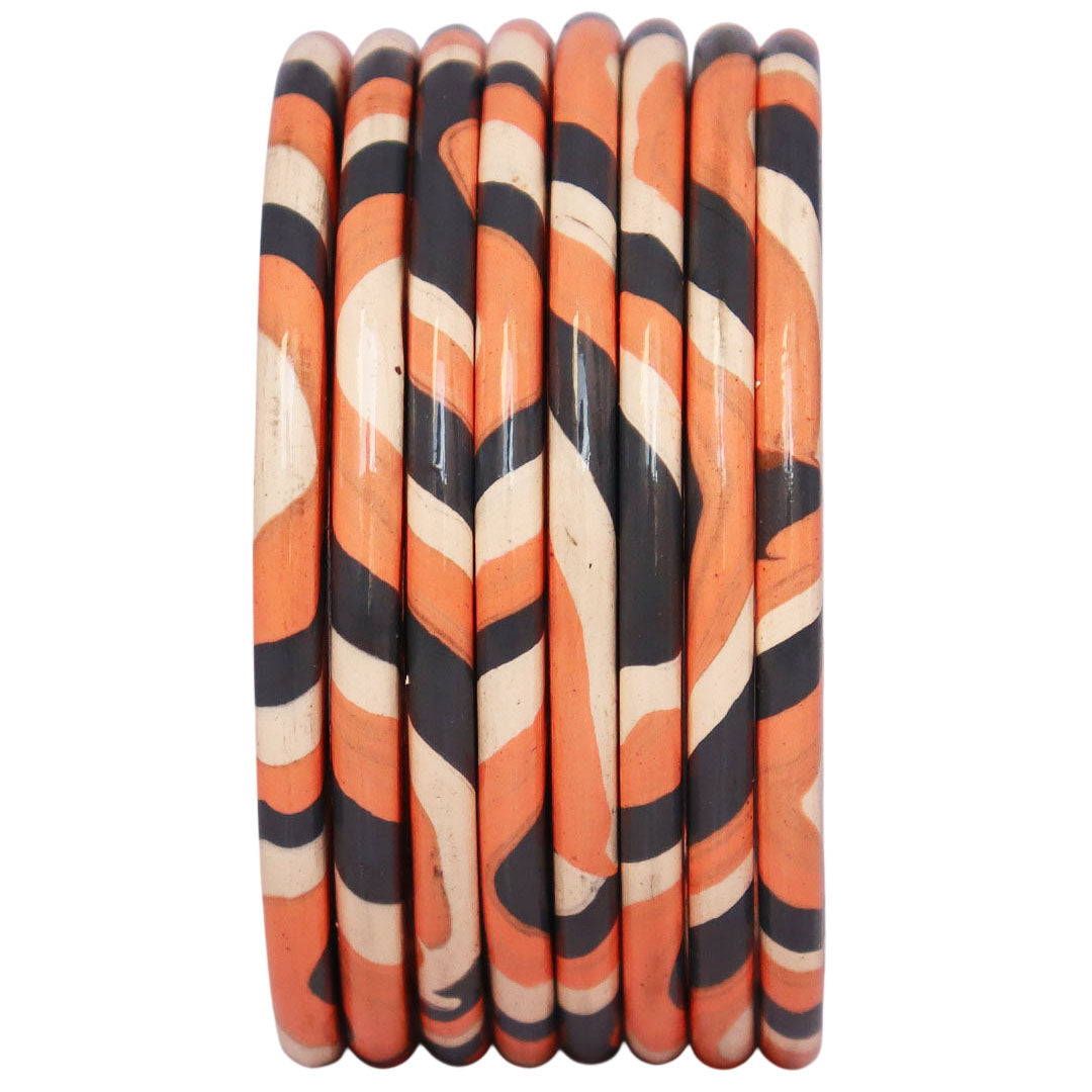 Lac Bangles Set Elegant Lahariya Pattern Bangles