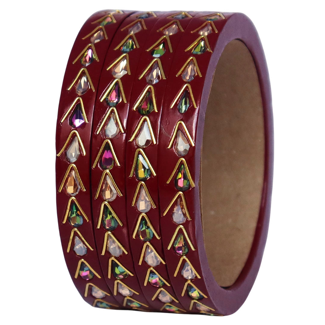 Trendy Lac Kada Bangles Set in Latest Kundan Design