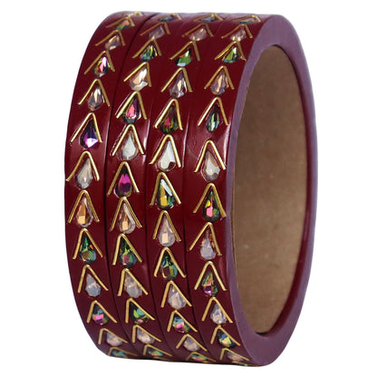 Trendy Lac Kada Bangles Set in Latest Kundan Design