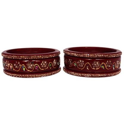 Handmade Traditional Short Lac Bangles Set With Latest Kundan Design