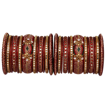 Royal Rajwadi Lac Bangles for Brides with Kundan Embellishments