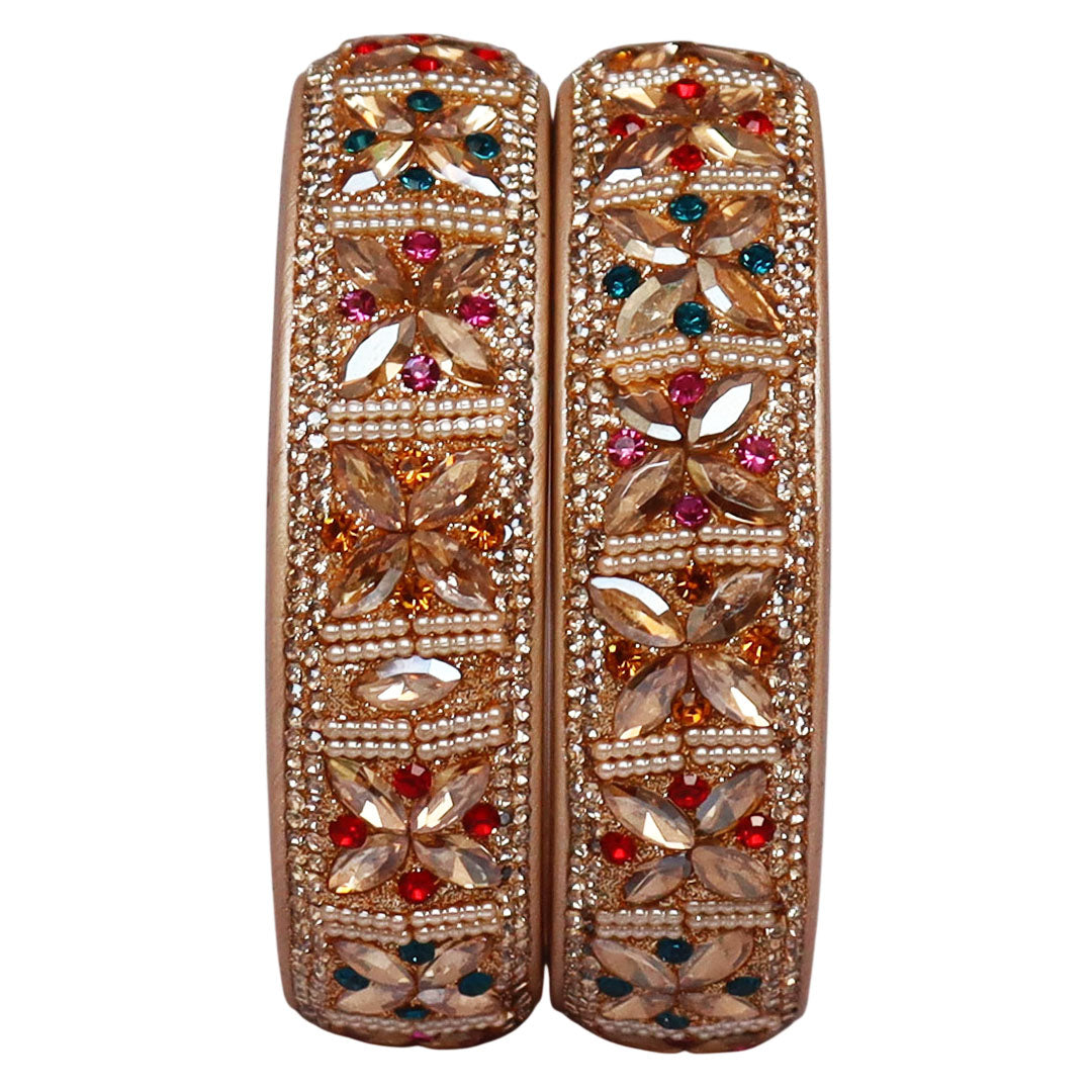 Jaipuri Handmade Lac Kada with Kundan Beads Craft