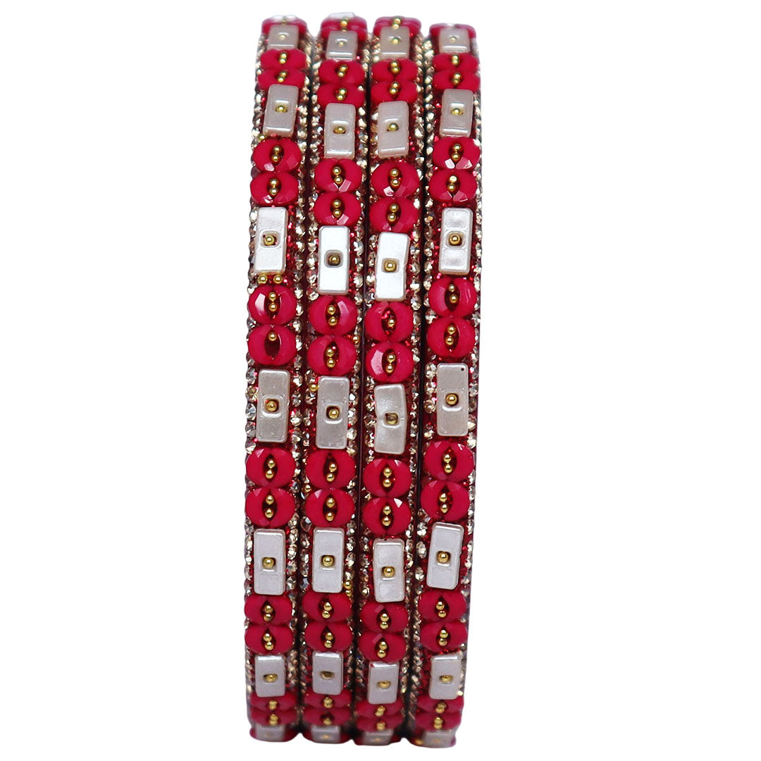 Designer Rajasthani Lac Bangles with Rhinestone & Bead Work by Taj Bridal Store
