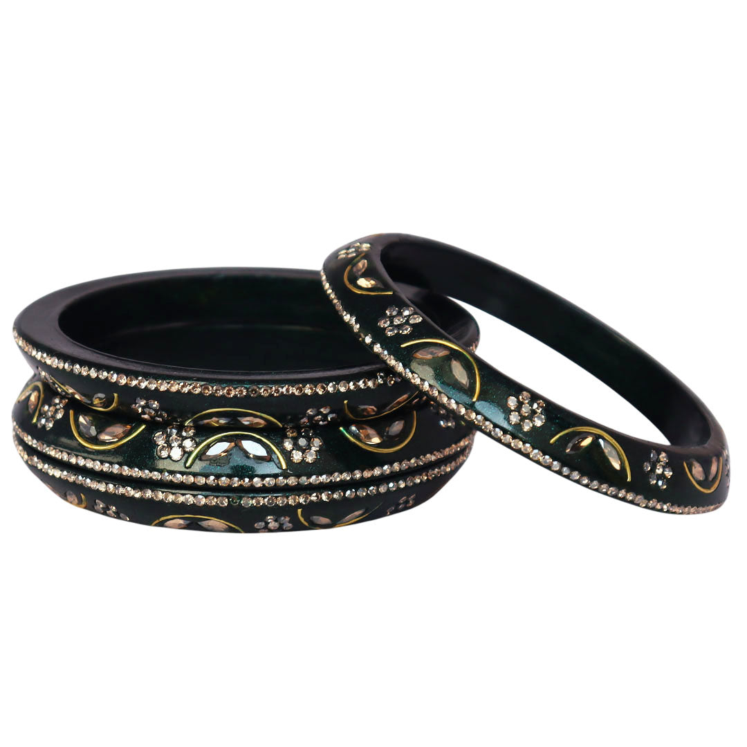 Festival Wear Lac Bangadi Bangles Set in Latest Kundan Design