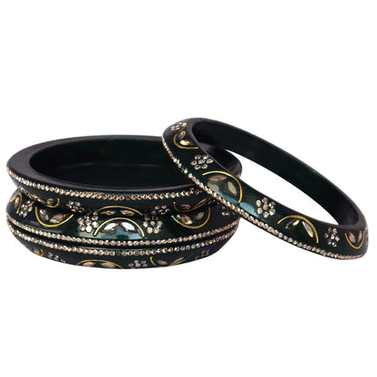 Festival Wear Lac Bangadi Bangles Set in Latest Kundan Design