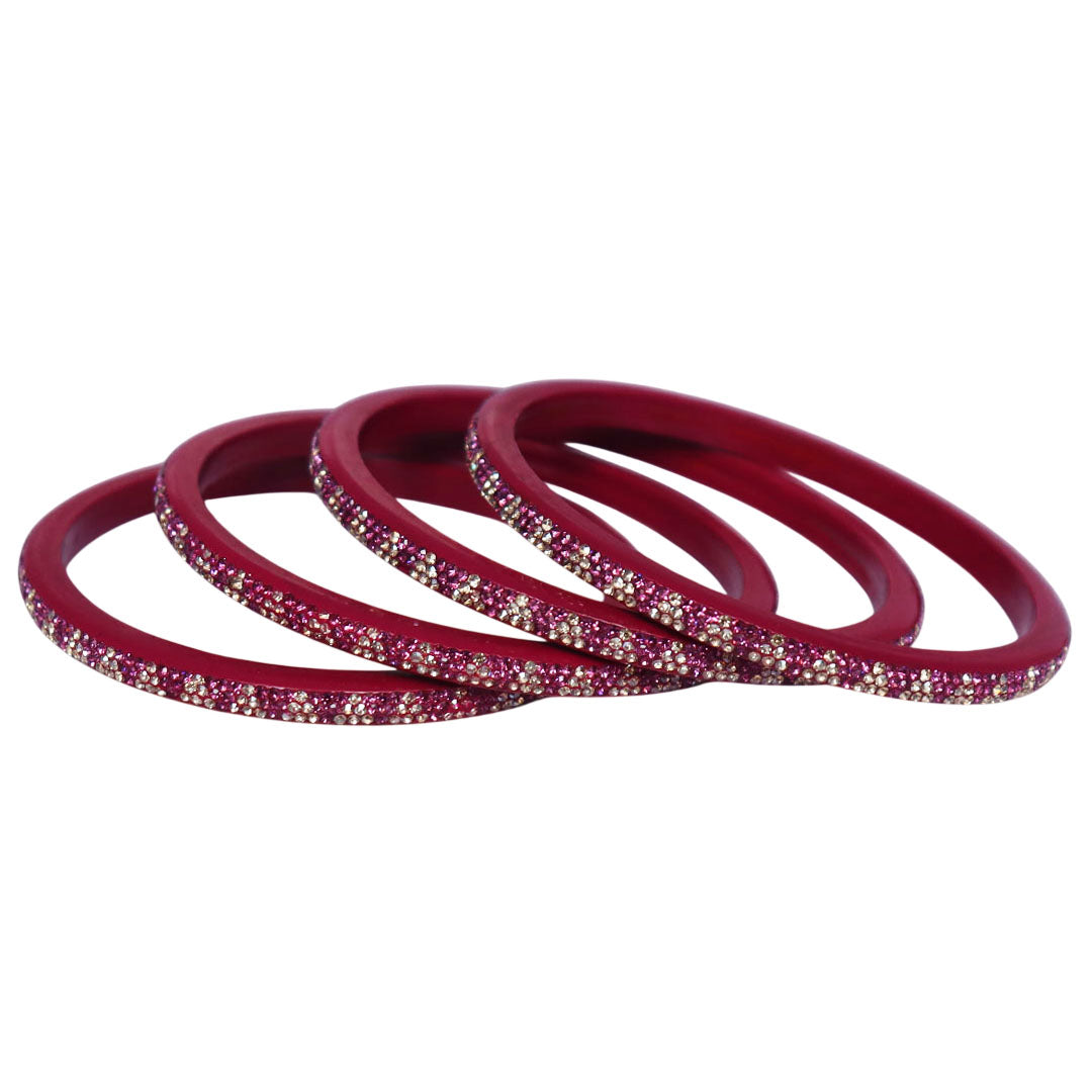 Traditional handmade Lac bangles with rhinestone work by TAJ BRIDAL STORE