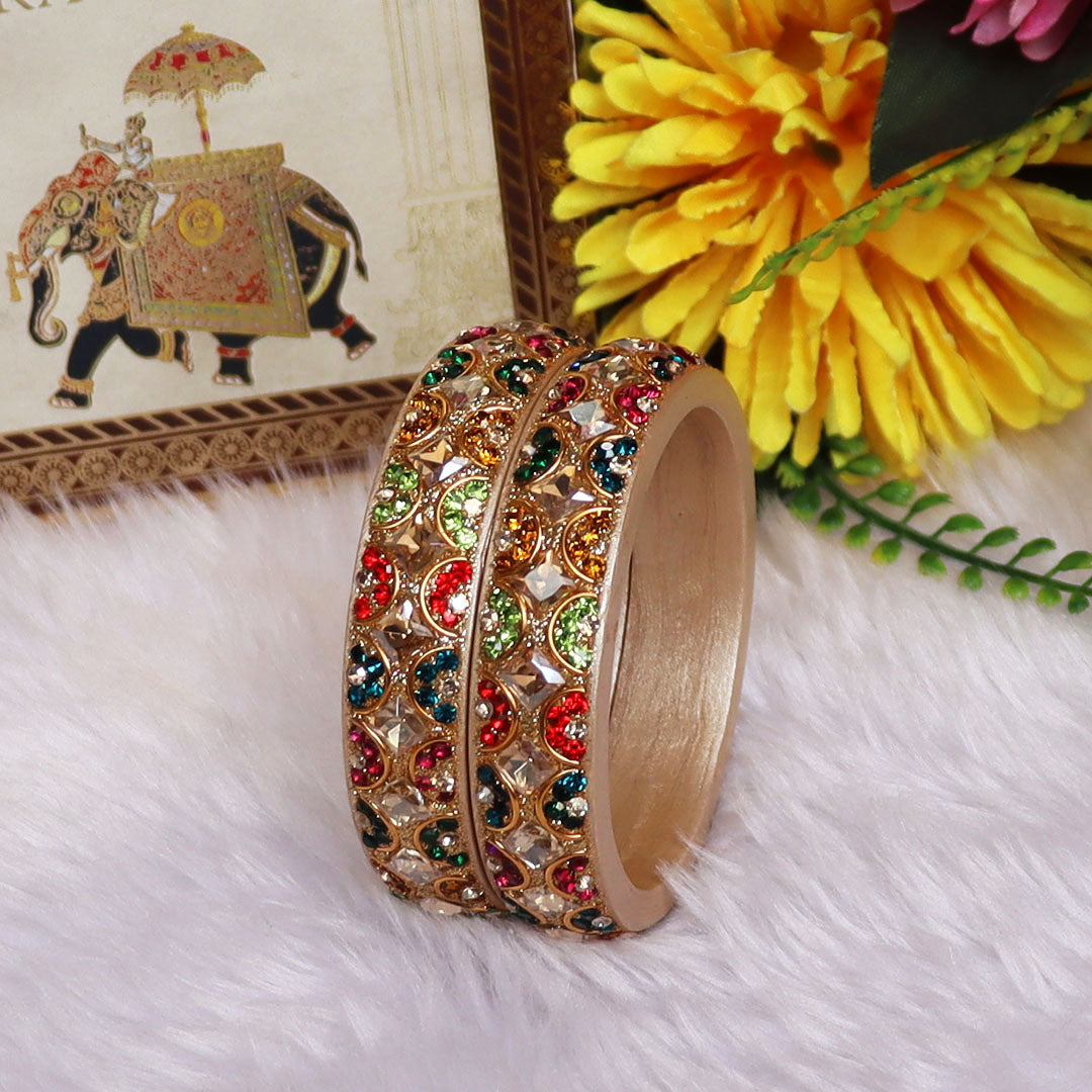 Jaipuri Fancy Lac Kada Bangles For Women With Latest Kundan Design