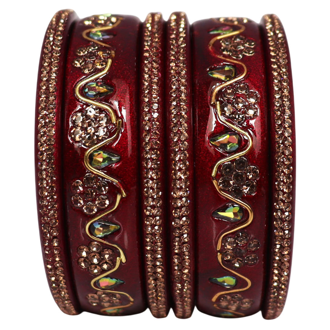 Handmade Traditional Short Lac Bangles Set With Latest Kundan Design