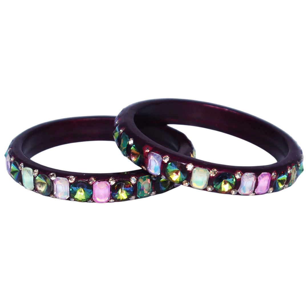 Premium Handmade Lac Bangles for Women | Traditional Antique Multicolor AD Stone Jewelry