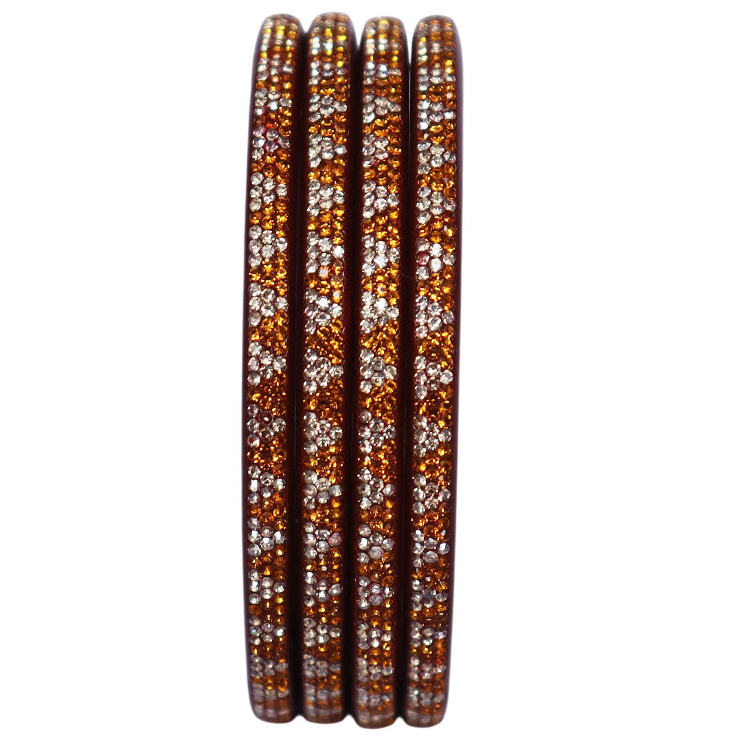 Handcrafted traditional Lac bangles with rhinestone work by TAJ BRIDAL STORE