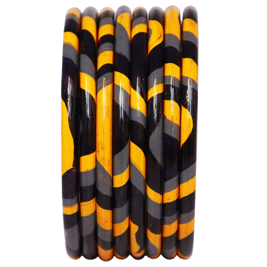 Lac Bangles Set Elegant Lahariya Pattern Bangles