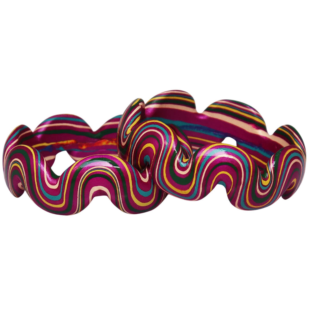 Trendy Wave Pattern Lac Kada for Wedding & Festive Wear