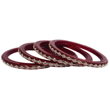 Handcrafted lac bangles for women with stone work