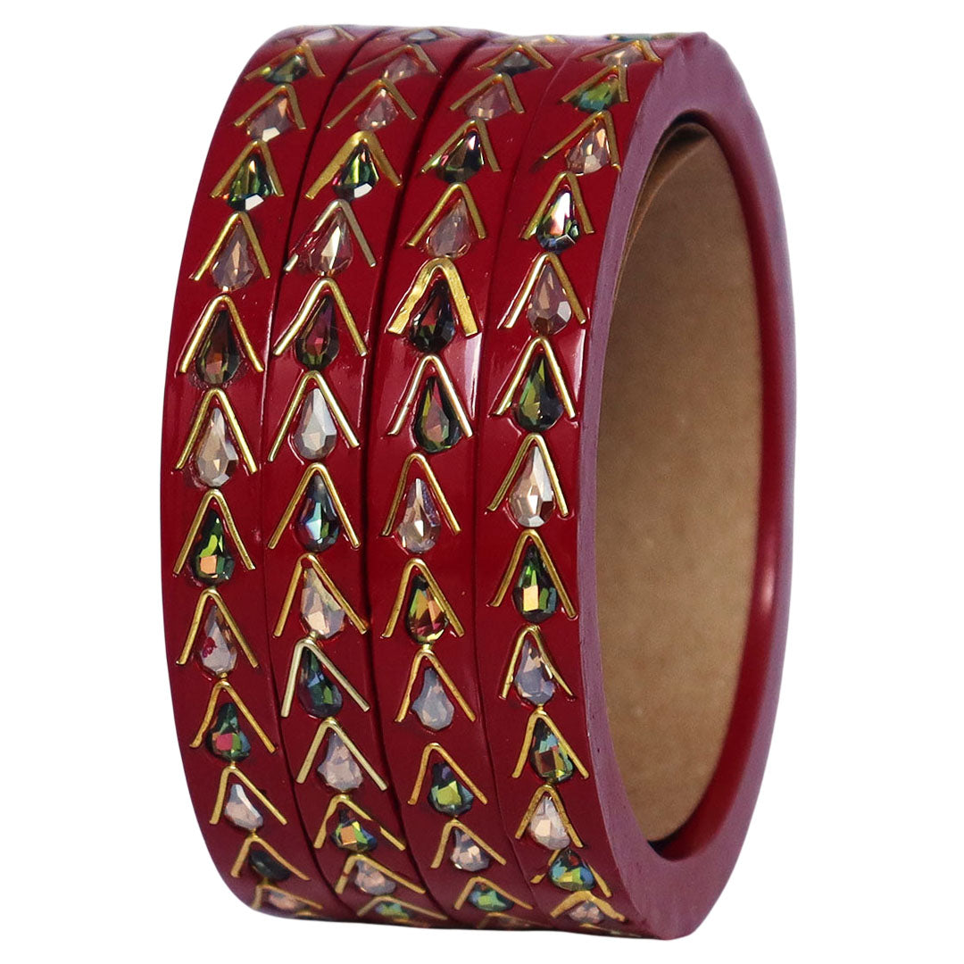 Trendy Lac Kada Bangles Set in Latest Kundan Design