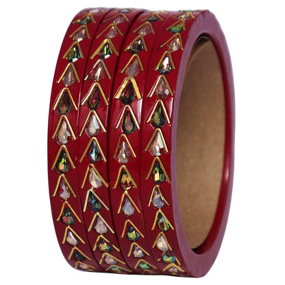 Trendy Lac Kada Bangles Set in Latest Kundan Design