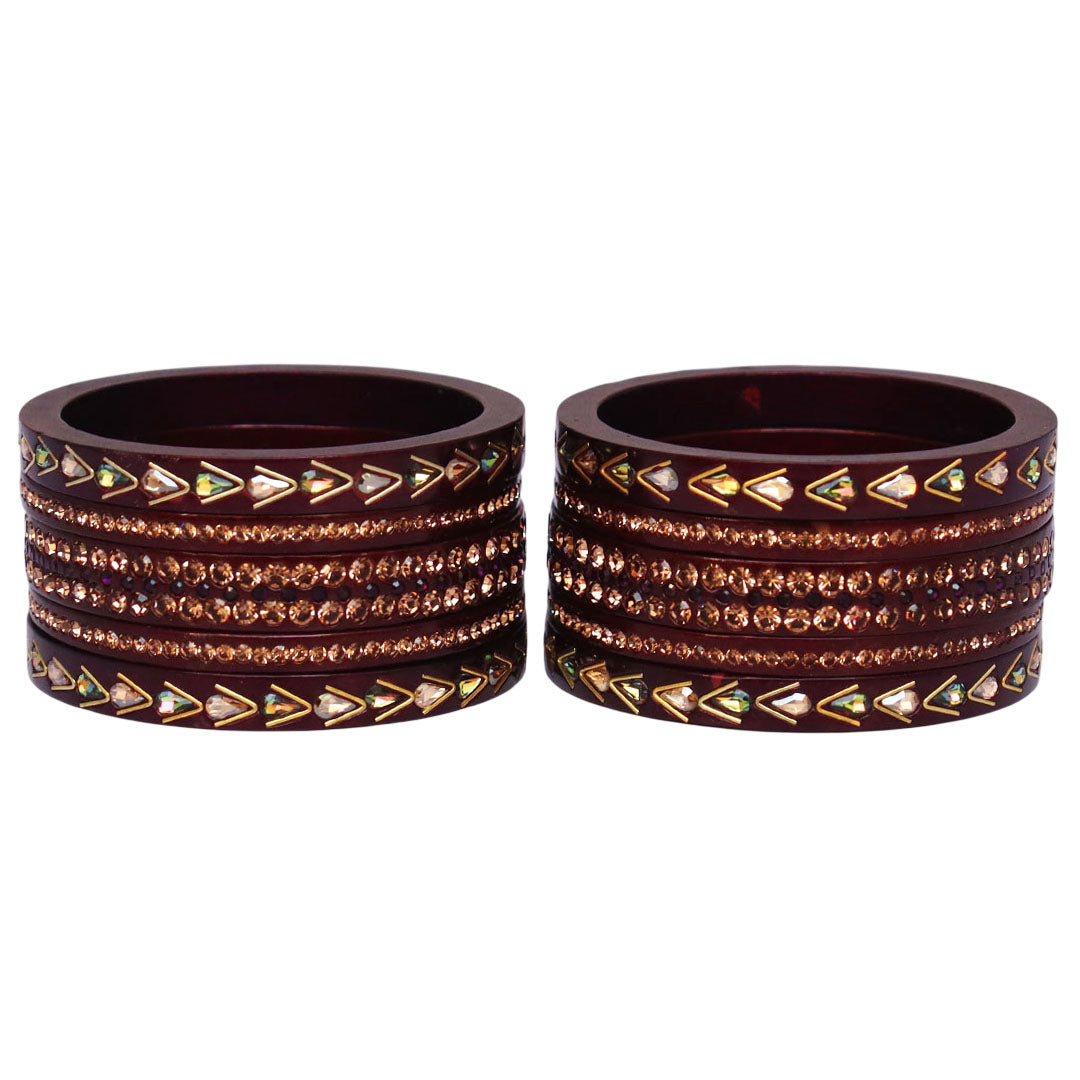 Jaipuri Lac Bangles with Kundan & Artificial Stone Design