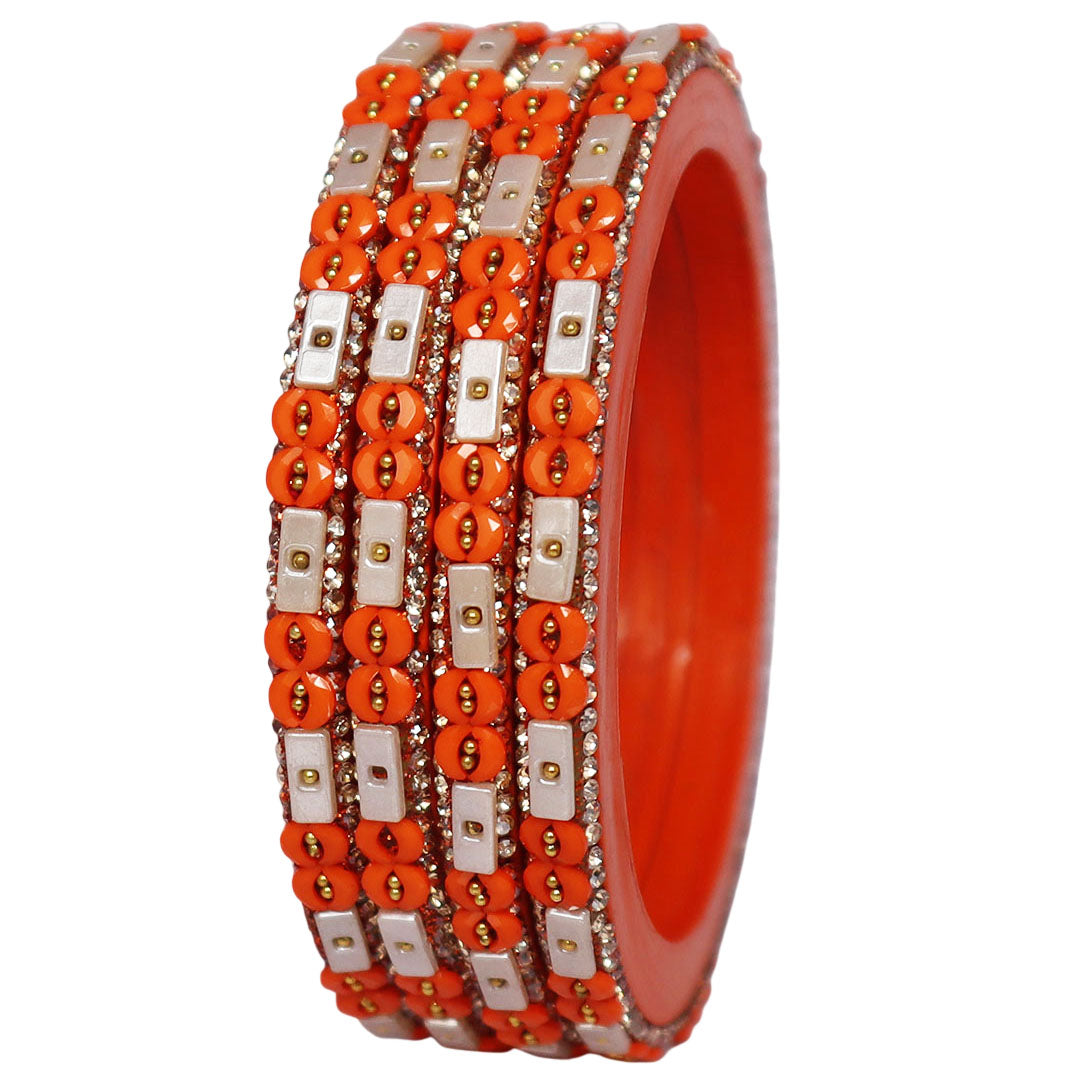 Designer Rajasthani Lac Bangles with Rhinestone & Bead Work by Taj Bridal Store