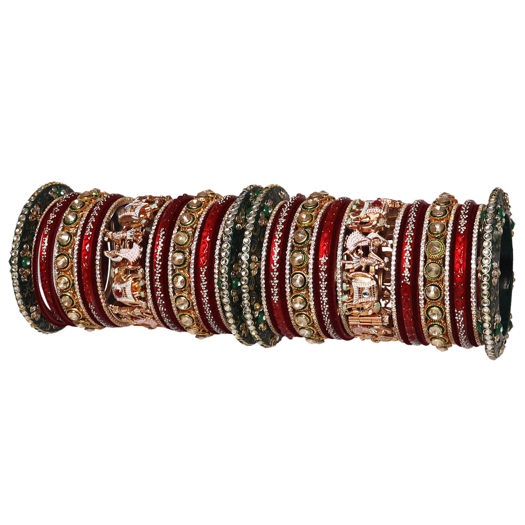 Premium Designer Wedding Bangles Set With Dulha-Dulhan Design