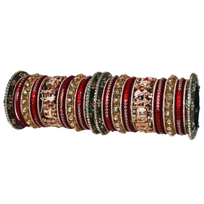 Premium Designer Wedding Bangles Set With Dulha-Dulhan Design
