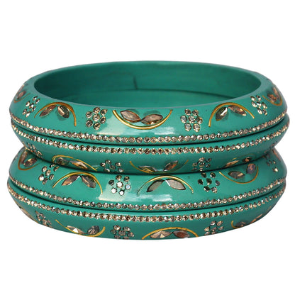 Festival Wear Lac Bangadi Bangles Set in Latest Kundan Design