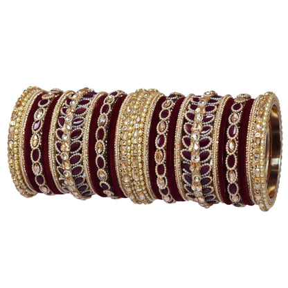 Indian Bridal Wedding Bangles Set – Kundan & Beads Work
