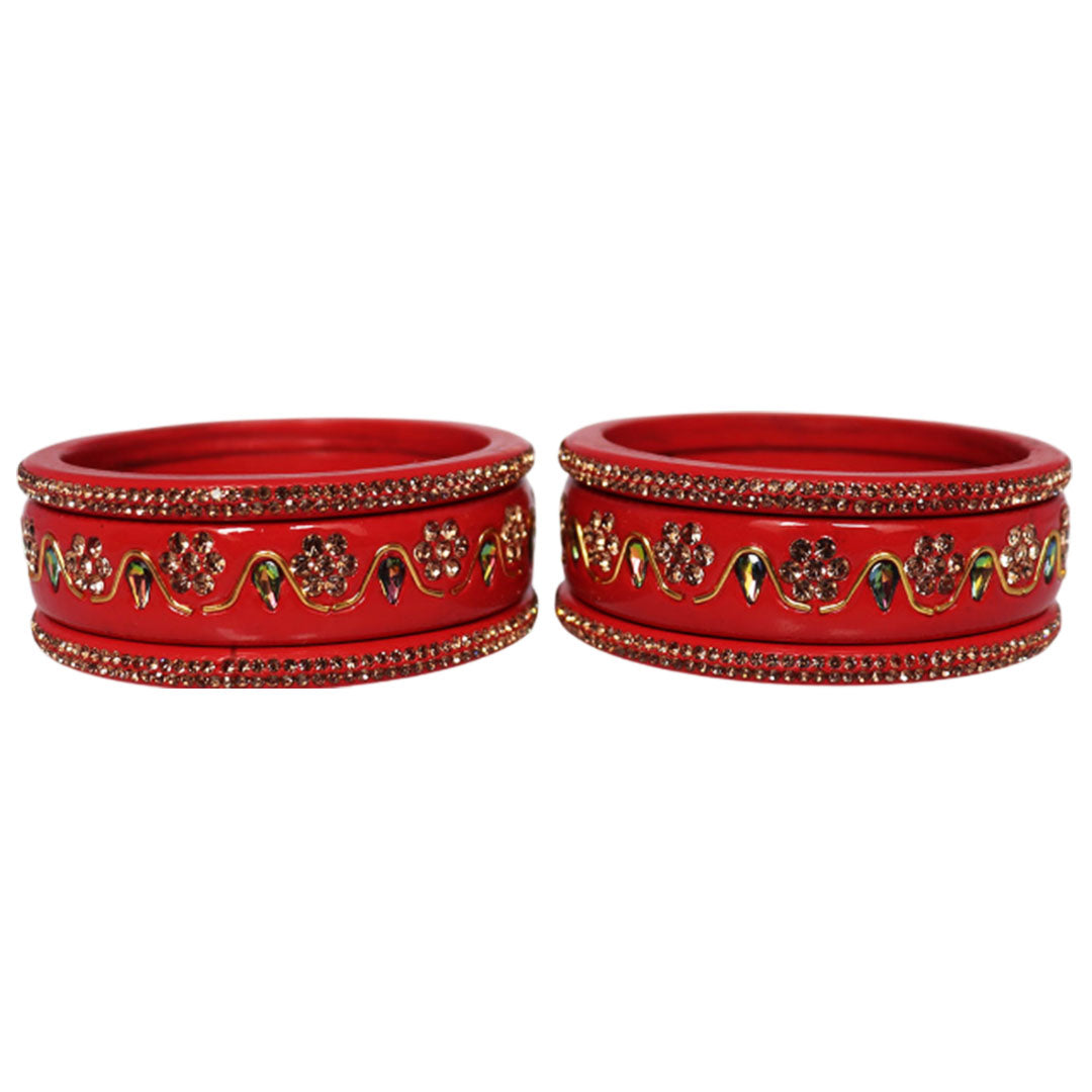 Handmade Traditional Short Lac Bangles Set With Latest Kundan Design