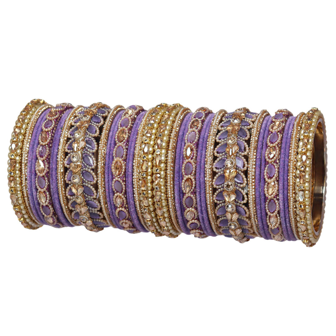 Indian Bridal Wedding Bangles Set – Kundan & Beads Work