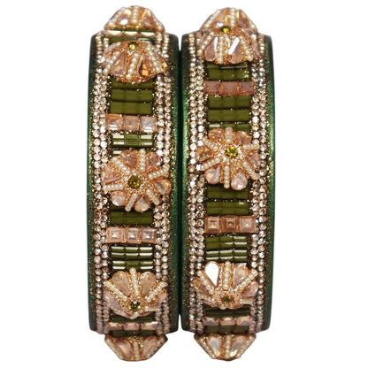 Jaipuri Lac Bangles Kundan Pearl Rhinestone Designer Kada