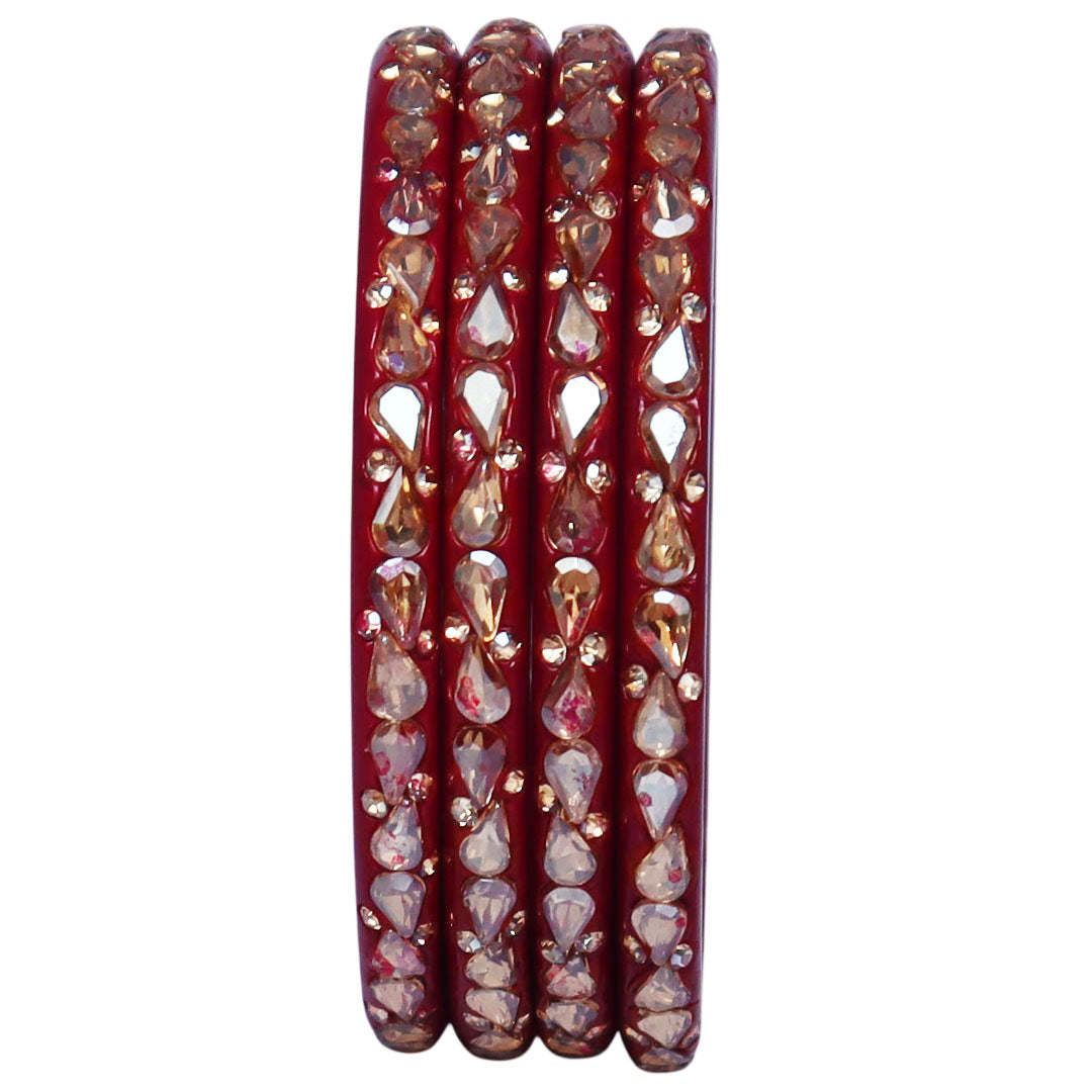 Traditional Stone Studded Lac Bangles For Women's