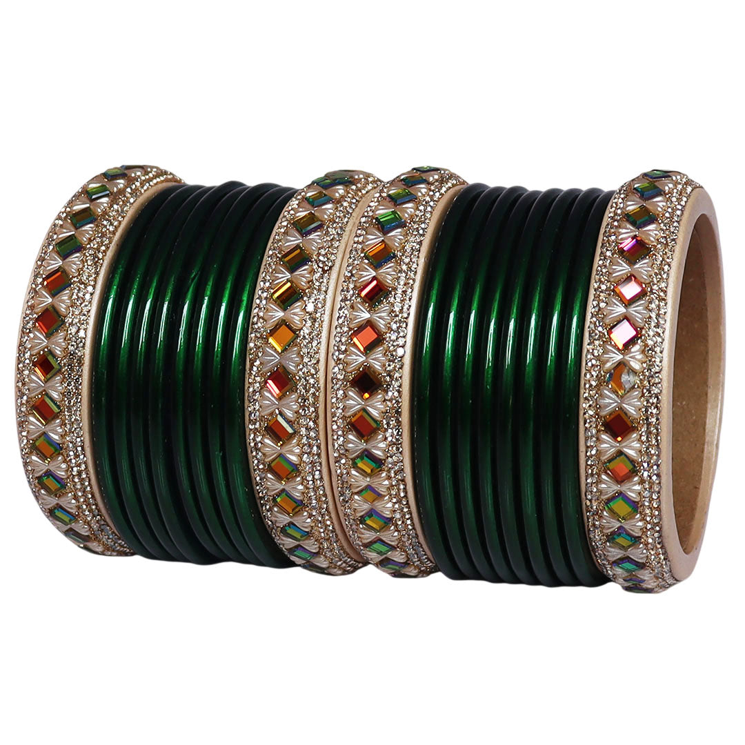 Premium Handmade Pure Lac Bangles Set for Women with Traditional Rajasthani Design by TAJ BRIDAL STORE