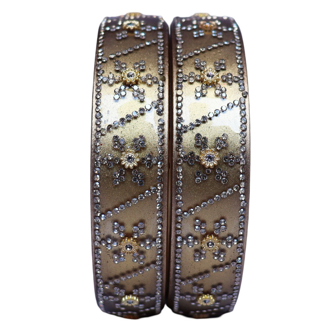 Designer Lac Bangles For Girls in Rhinestones Design