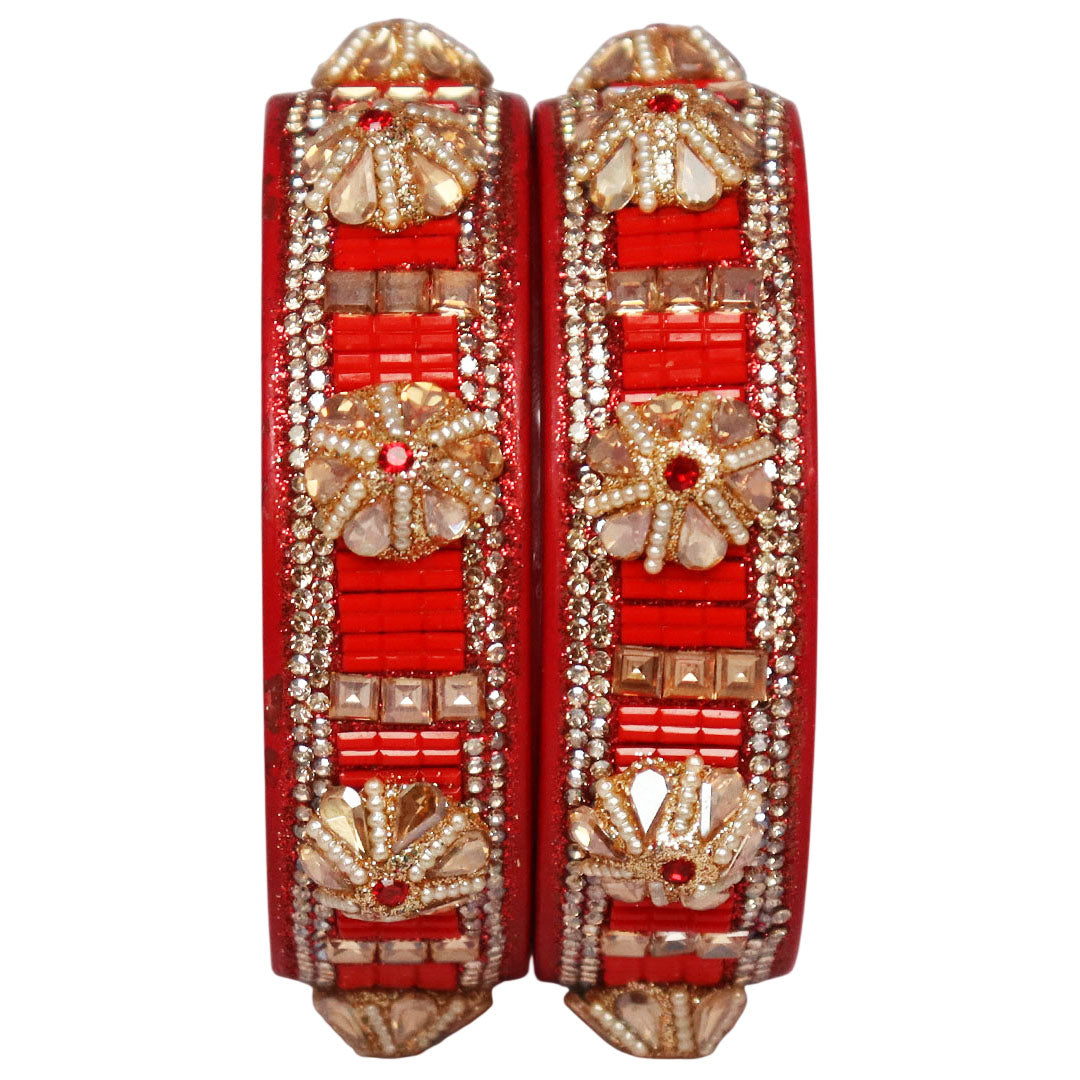 Jaipuri Lac Bangles Kundan Pearl Rhinestone Designer Kada