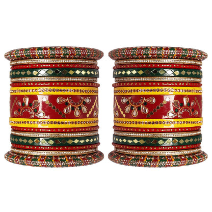 Karwa Chauth Traditional Bangles Set With Latest Kundan-Mirror Design