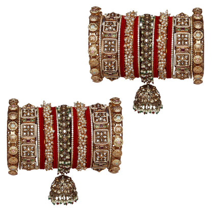 Indian Bridal Chooda Set with Jhumka Hanging's