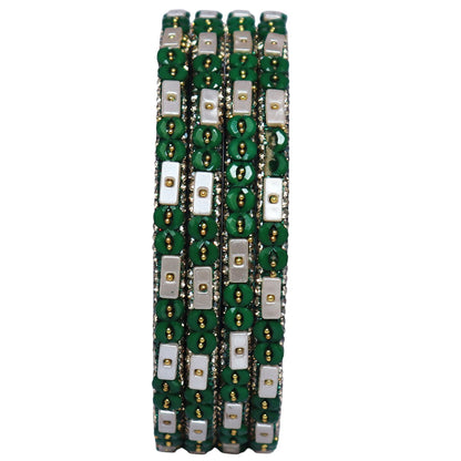 Designer Rajasthani Lac Bangles with Rhinestone & Bead Work by Taj Bridal Store