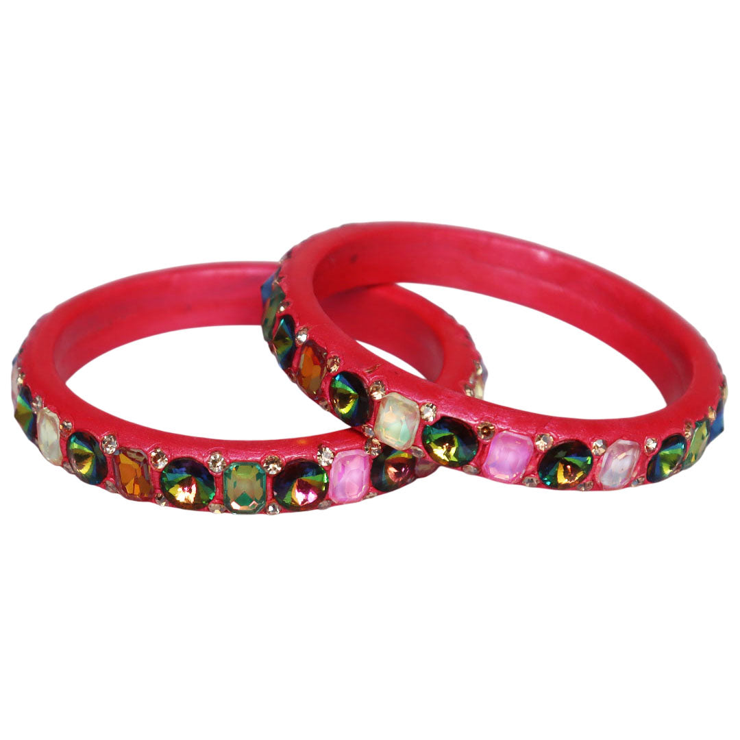 Premium Lac Bangles for Women with Colorful AD Stones | Traditional Indian Ethnic Bangles