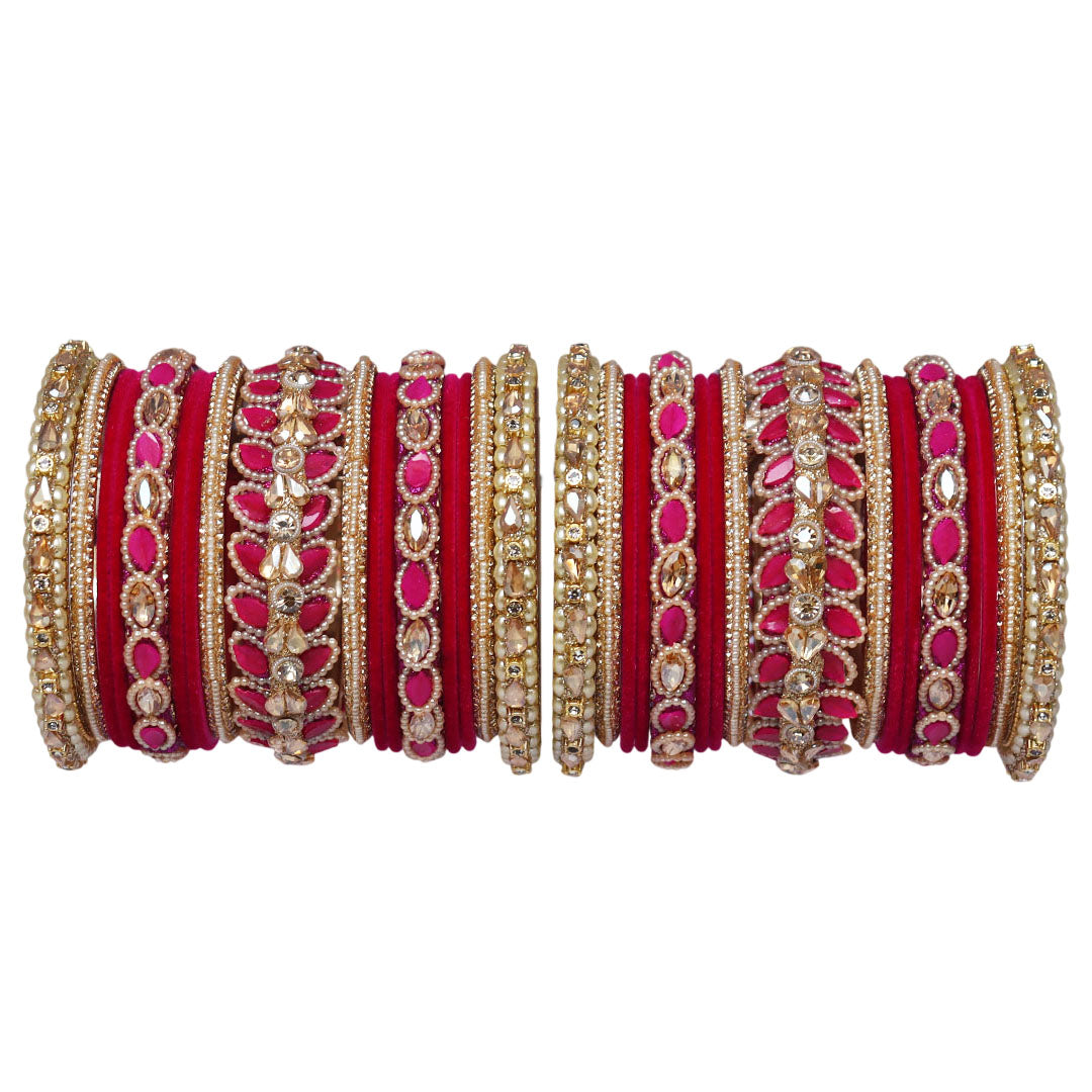 Indian Bridal Wedding Bangles Set – Kundan & Beads Work