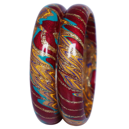 Designer Lac Bangles Latest Wave Design Kada Set