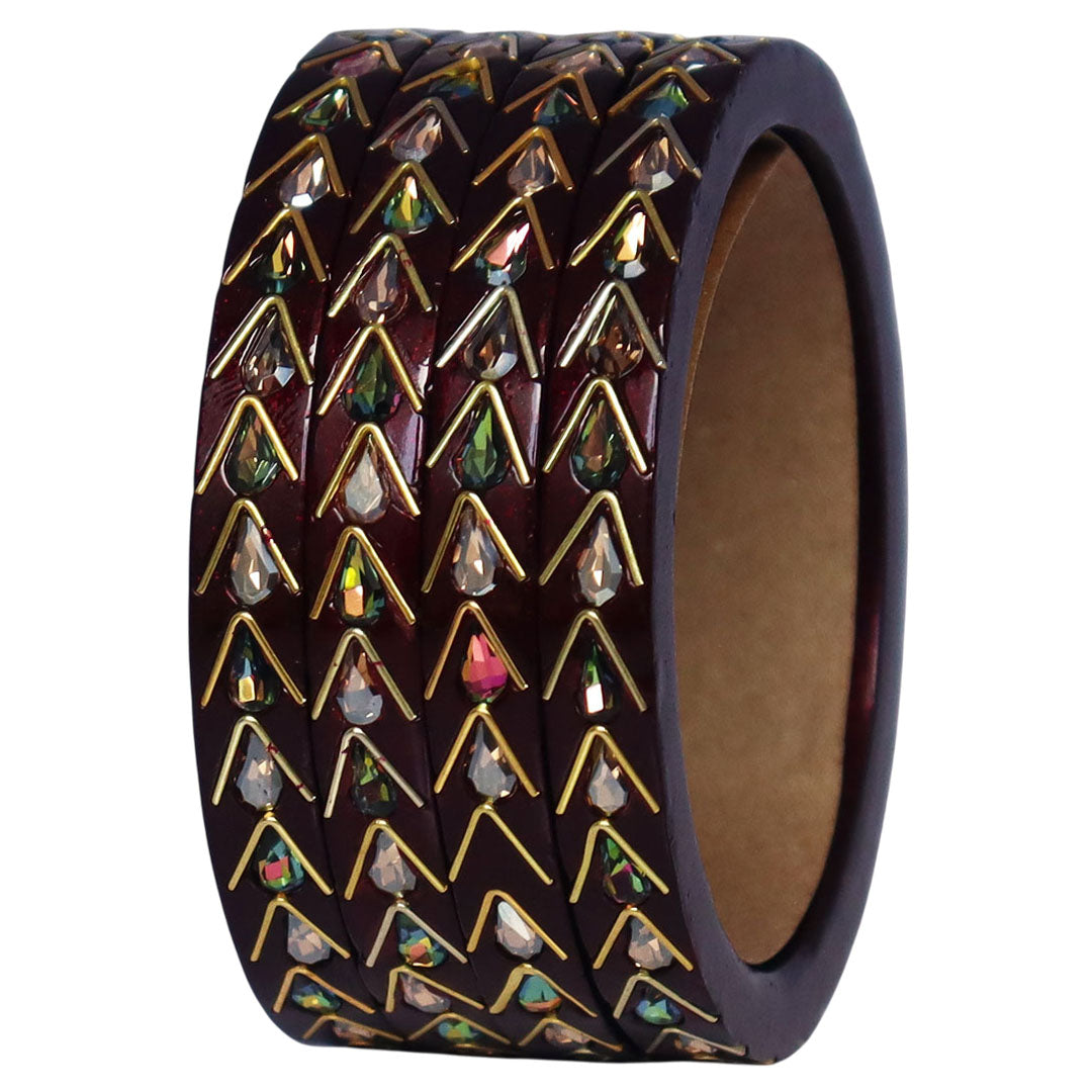 Trendy Lac Kada Bangles Set in Latest Kundan Design