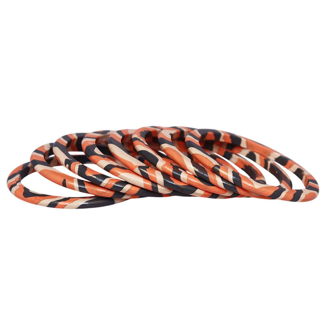 Lac Bangles Set Elegant Lahariya Pattern Bangles