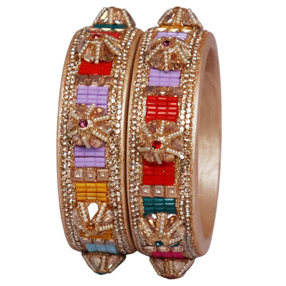 Jaipuri Lac Bangles Kundan Pearl Rhinestone Designer Kada